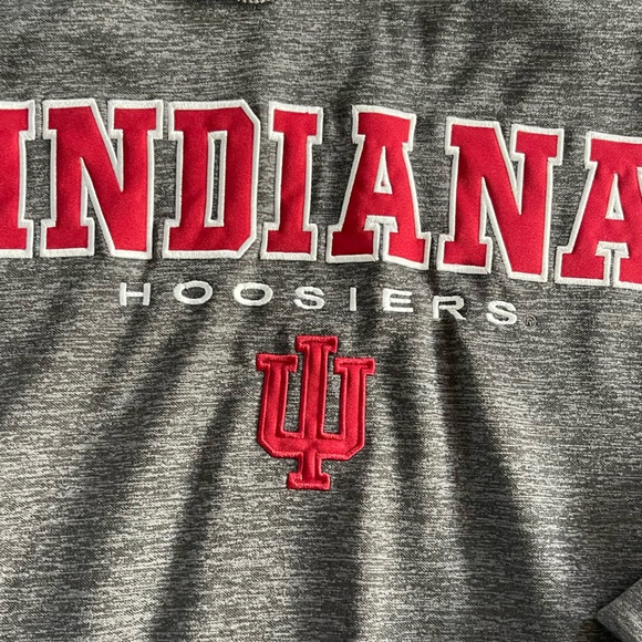 COLOSSEUM Indiana University Hoosiers Grey Red Heather Hoodie Sweatshirt Size XL - Picture 4 of 8